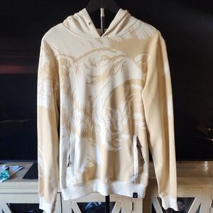 Civilized Bear Graphic Hoodie Beige Streetwear Sweatshirt